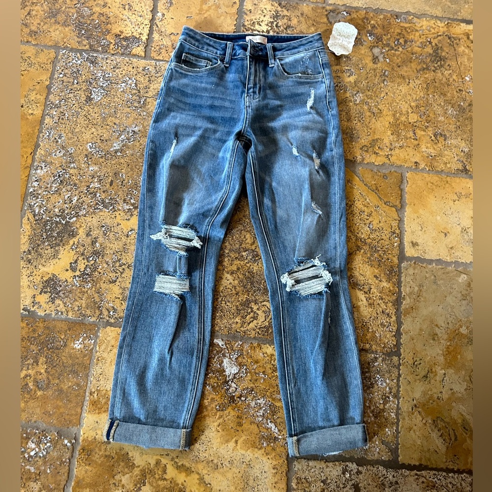 Light Wash Afraid State Ripped Jeans